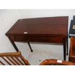 A mahogany card table on tapered legs - width 80cm