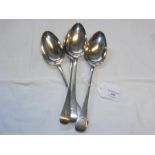Four silver serving spoons - 8 ounces