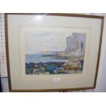 JOHN FRASER - watercolour of coastal scene near Sh