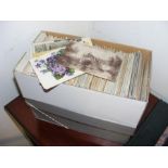 Two boxes containing collectable postcards - UK sc