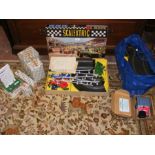 Vintage Scalextric motor racing game, together wit