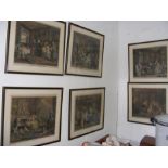 A set of six framed and glazed coloured prints - M
