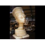 An unusual alabaster Egyptian Pharaoh table lamp -
