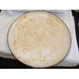 A Chinese lacquered plate - 42cm diameter - with o