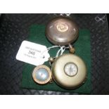 A silver full hunter pocket watch together with po