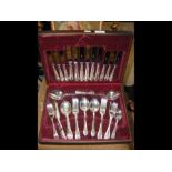 A 56 piece canteen of cutlery with beaded design