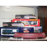 A boxed Bachmann electric diesel locomotive, toget