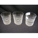 A trio of Waterford 'Tramore' cut glass whisky tum
