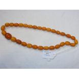 An old amber bead necklace - 94 grams