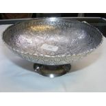 A silver Indian nut bowl - 20cm diameter and 9cm h