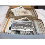 Two boxes of collectable postcards