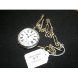 A Kendal & Dent pocket watch with silver chain