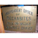 A 19th century brass plaque inscribed 'Independent