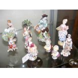 A selection of antique continental ceramic figures