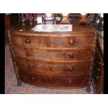 A 19th century bow front chest of drawers