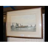 M PEARSON - watercolour of Lowestoft fishing vesse