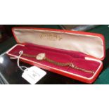 A Rotary 9ct gold lady's wrist watch with rectan