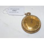 An 18ct gold pocket watch with engine turned decor