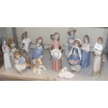 Selection of Lladro and other figurines and animal