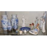 Oriental vases, Nao figures, etc.