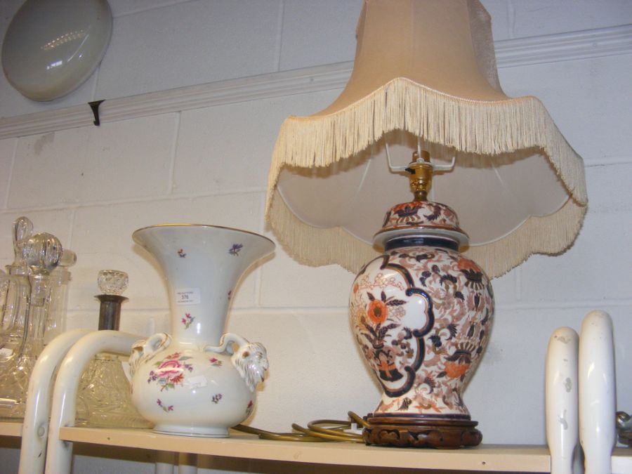 An oriental style ginger jar table lamp, together