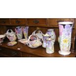 A collection of Arthur Wood china including vases,