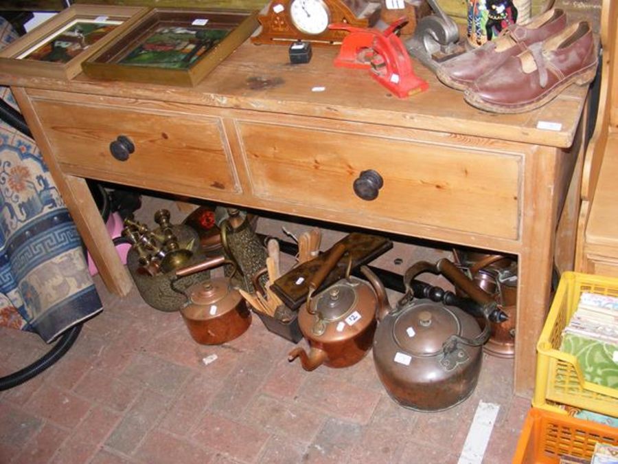 An antique pine dresser base