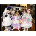 A cluster of china dolls