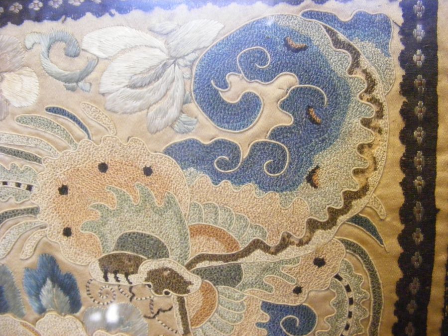 An Oriental embroidery panel and one other - Image 5 of 12