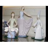 Three Lladro figures - one depicting a Ballerina