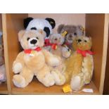 Five modern Steiff Teddy Bears