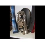 A Boosey & Hawkes euphonium in case together with
