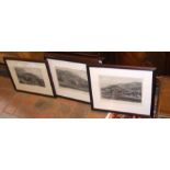 Six framed and glazed antique engravings of the Is