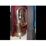 A tuba in case complete with Giddings & Webster mo