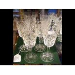 A suite of six Stuart cut glass wine glasses