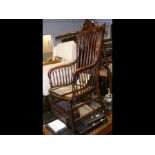 A country armchair with cane work seat