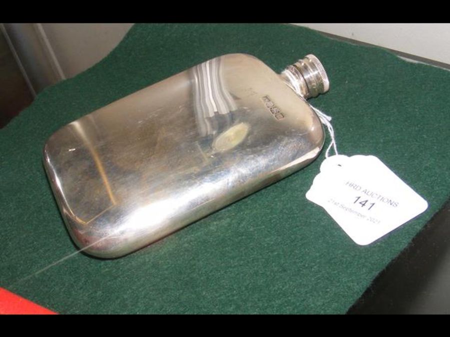 A silver hip flask - maker AW - Image 2 of 2