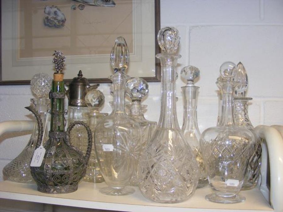 A cluster of cut glass decanters - Image 2 of 2