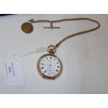 A gents gold plated pocket watch with separate sec