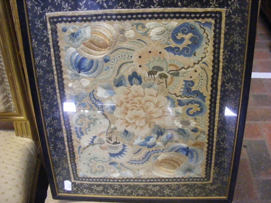 An Oriental embroidery panel and one other - Image 2 of 12