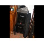 A PA system with Peavey speakers and stands, toget