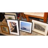 A batch of pictures and prints including Brannon e