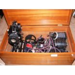 A Pathescope projector in wooden case