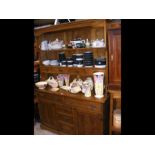 An oak kitchen dresser - width 138cms