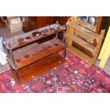 A mahogany hanging wall shelf, together with anoth