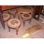 A suite of Chinese hardwood occasional tables toge