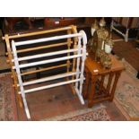 Two wooden towel rails