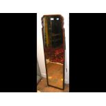 A walnut framed dressing mirror - height 125cm