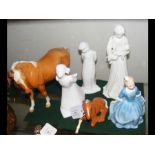 A Beswick mare, Beswick foal, together with four R