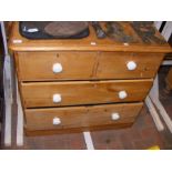 A Victorian pine chest of two short and two long d